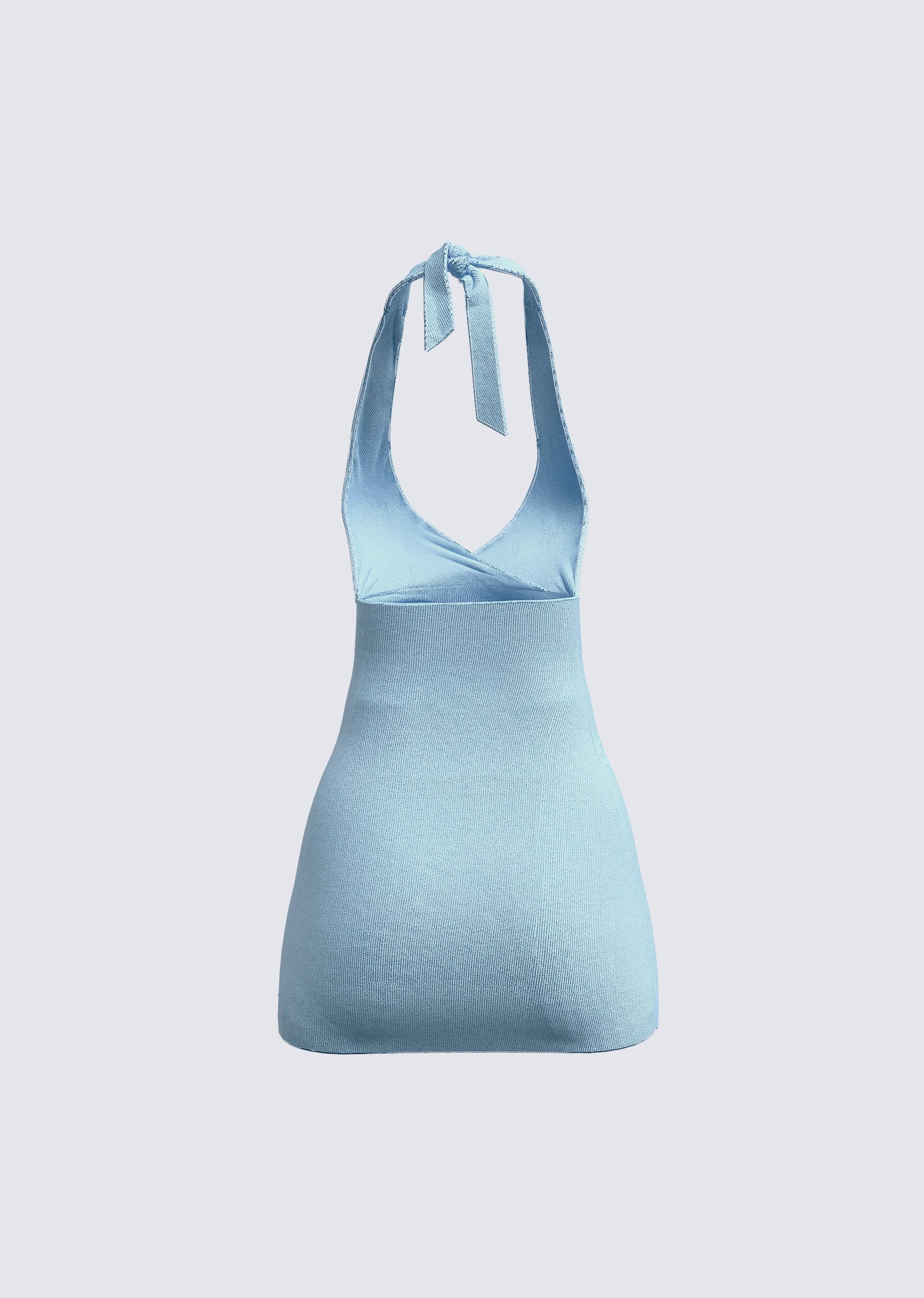 Blue Halter Mini Dress - Bodycon Tie Neck FINESSE Blue Halter Mini Dress - Bodycon Tie Neck FINESSE