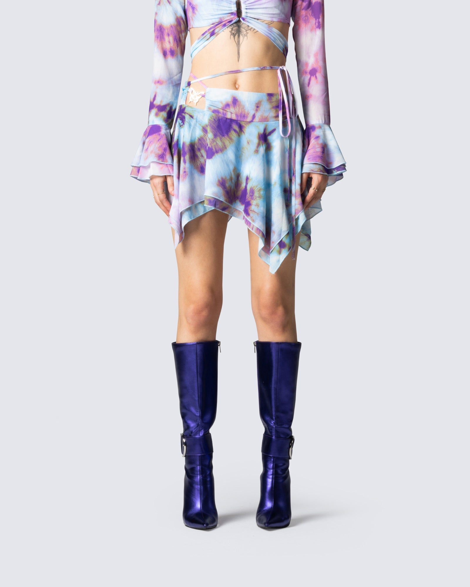 Kadence Tie Dye Print Skirt