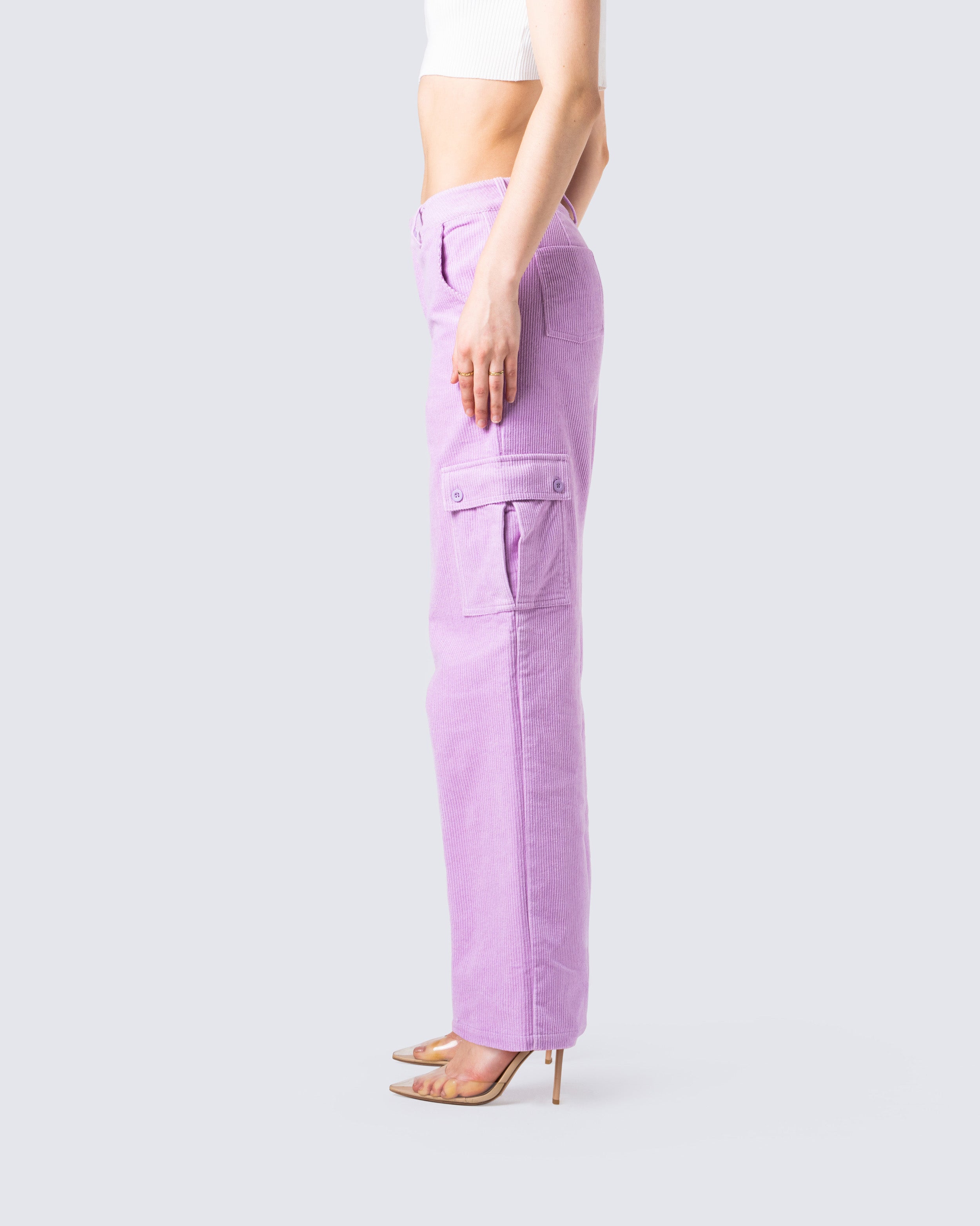 Lisa Lavender Corduroy Cargo Pant – FINESSE