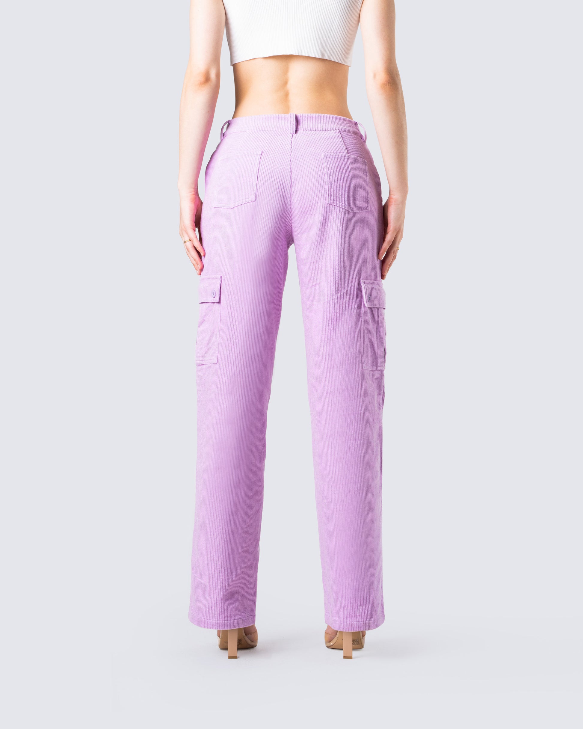 Corduroy Pants Womens Purple Cargo Pants Lisa Lavender Corduroy