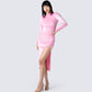 Eira Pink Backless Midi Dress