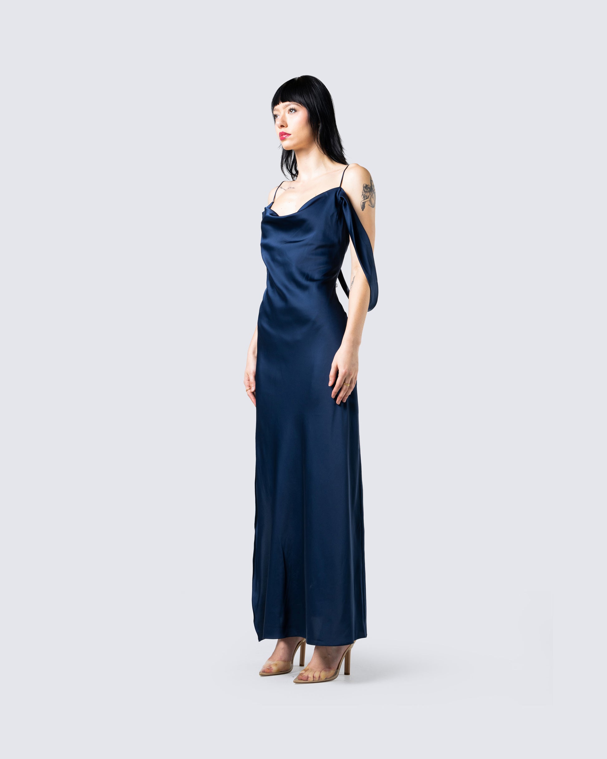 Navy Blue Tango-Paso Doble Dress-Sophia
