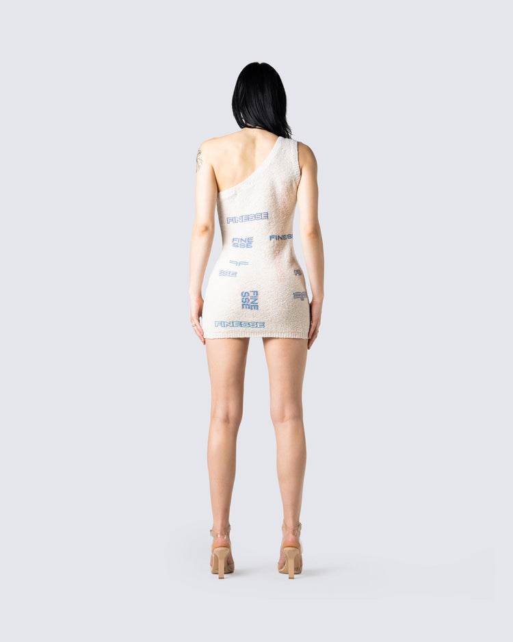 Alicia Ivory Print Mini Dress