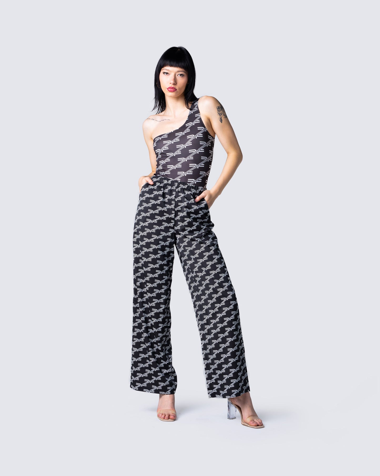 Joy Logo Print High Waist Pant