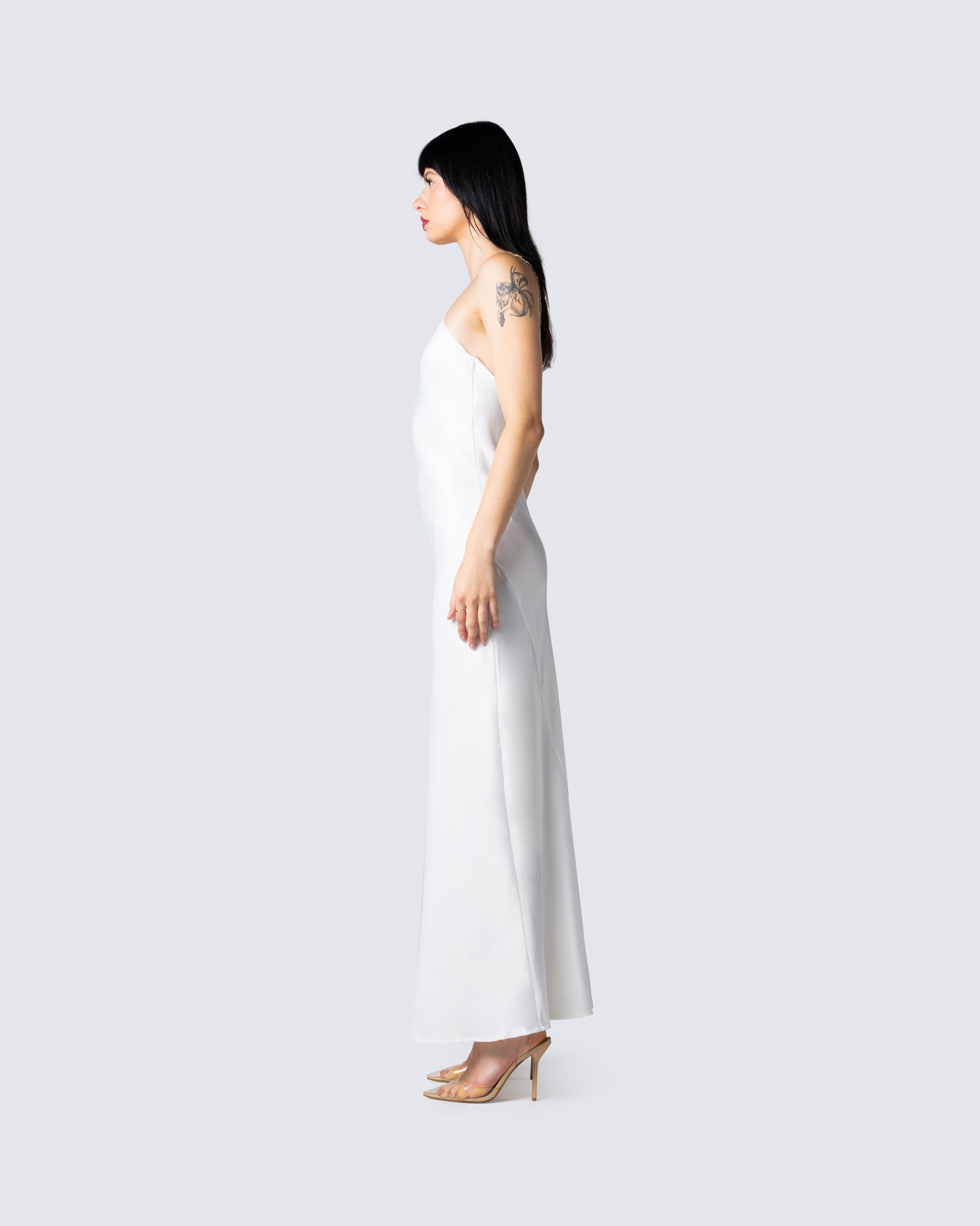 Nicola White Chain Maxi Dress