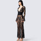 Lilith Black Lace Maxi Dress