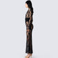 Lilith Black Lace Maxi Dress