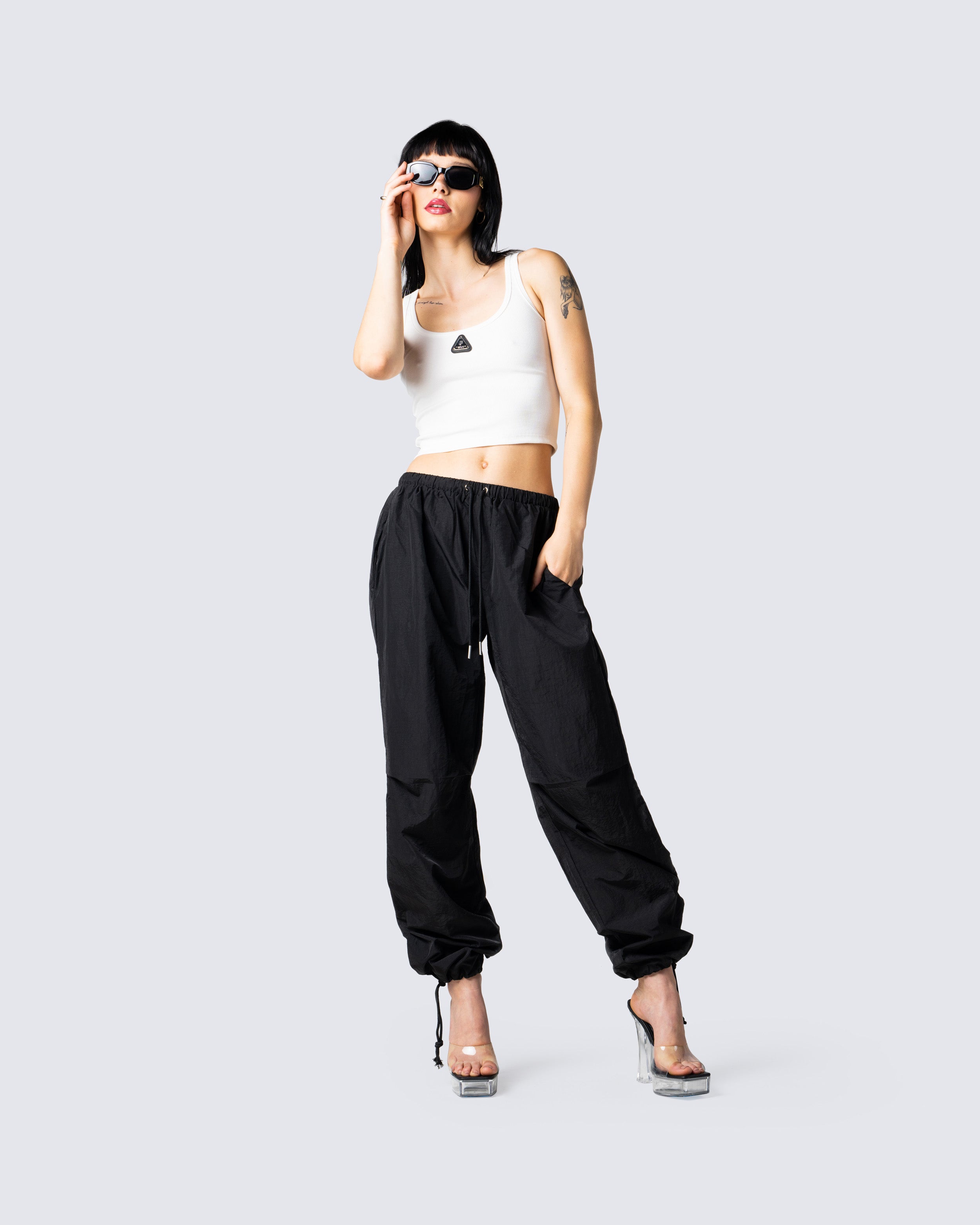 Finley Black Parachute Pant