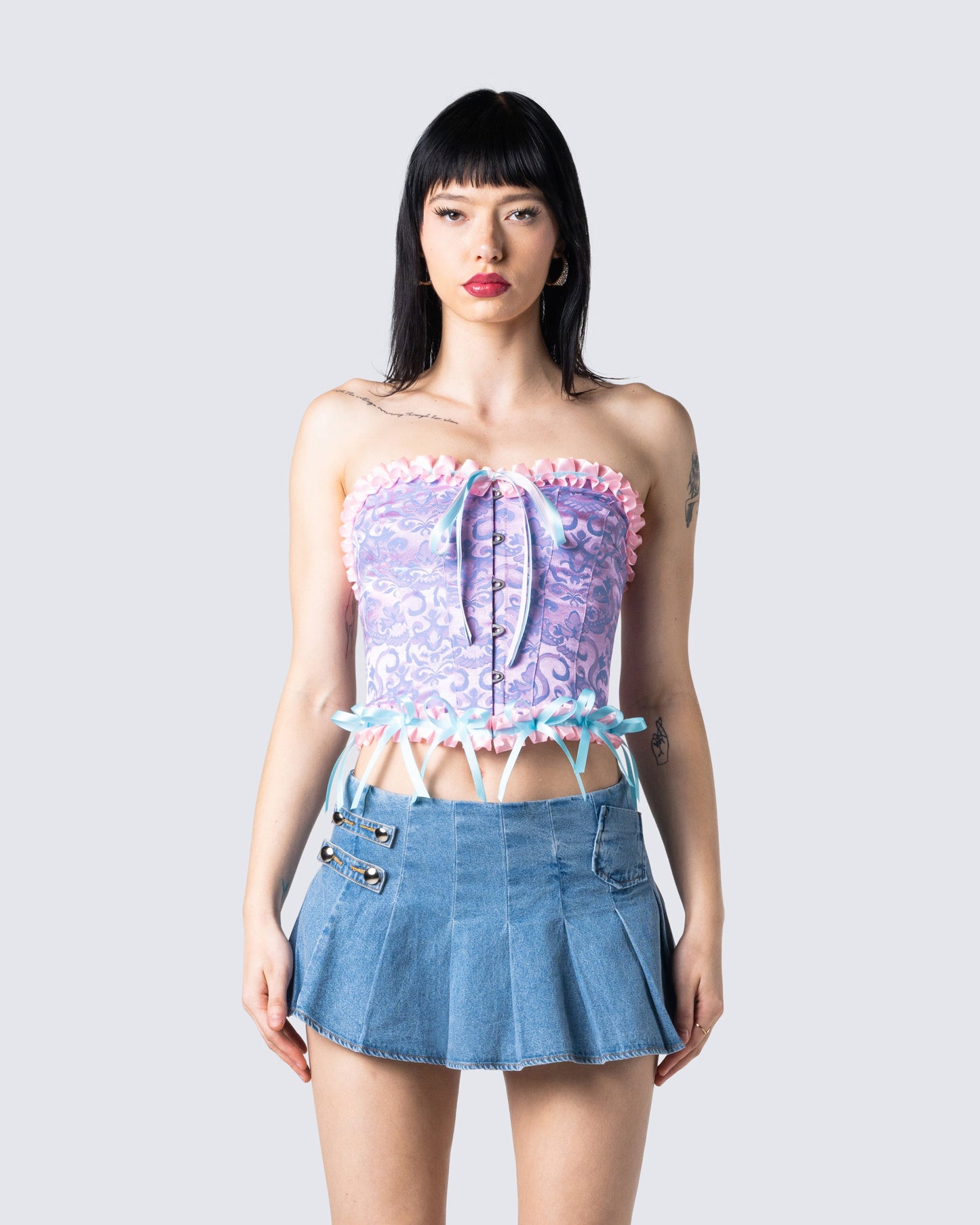 Dolly Blue Sweetheart Corset Top