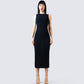 Umbra Black Shimmer Midi Dress