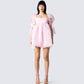 Emily Pink Mini Dress model front