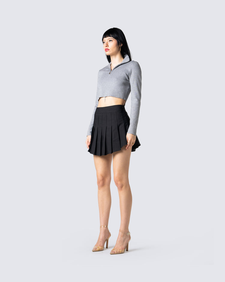 Addler Black Pleated Mini Skirt