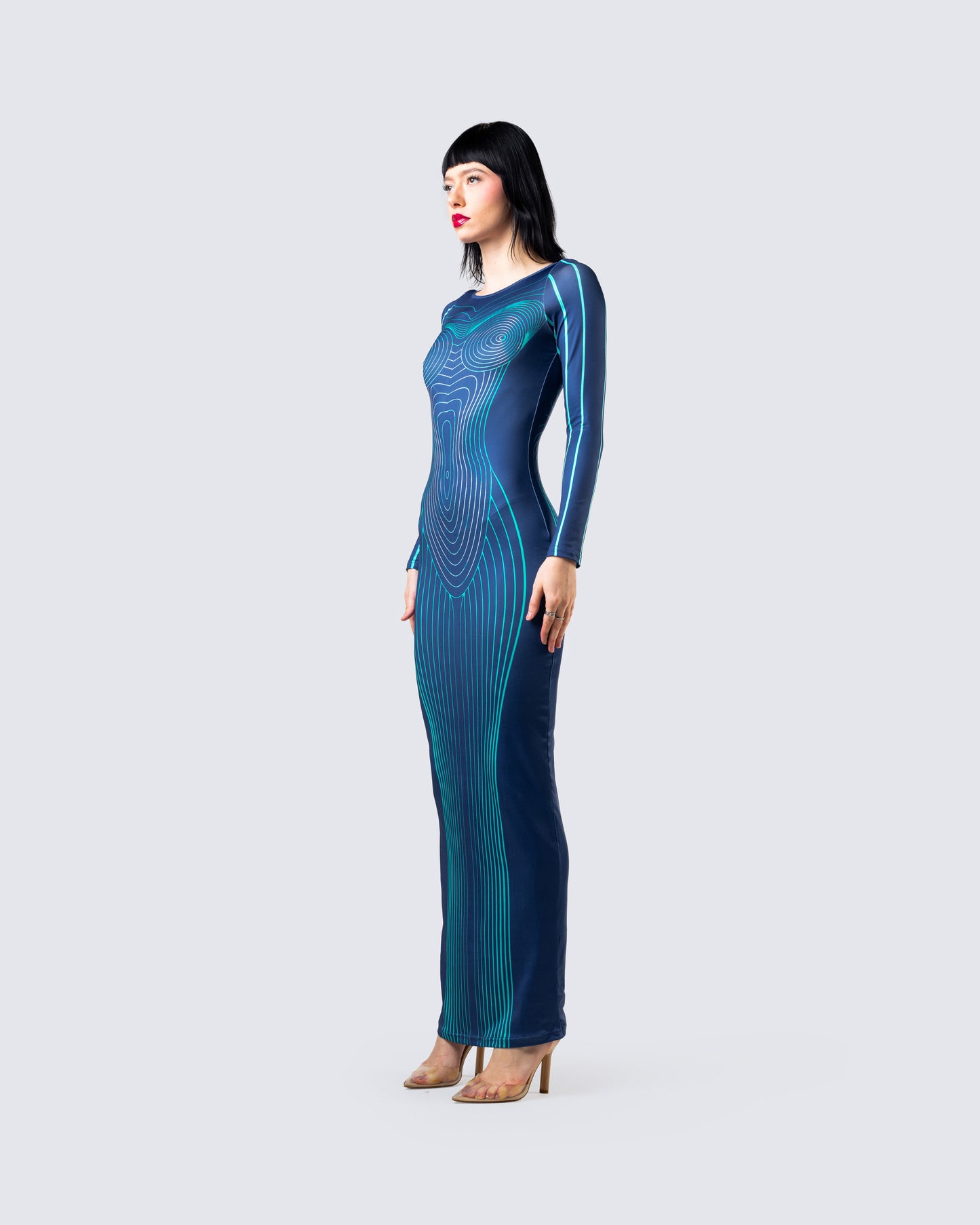 Larisa Body Print Knit Maxi Dress