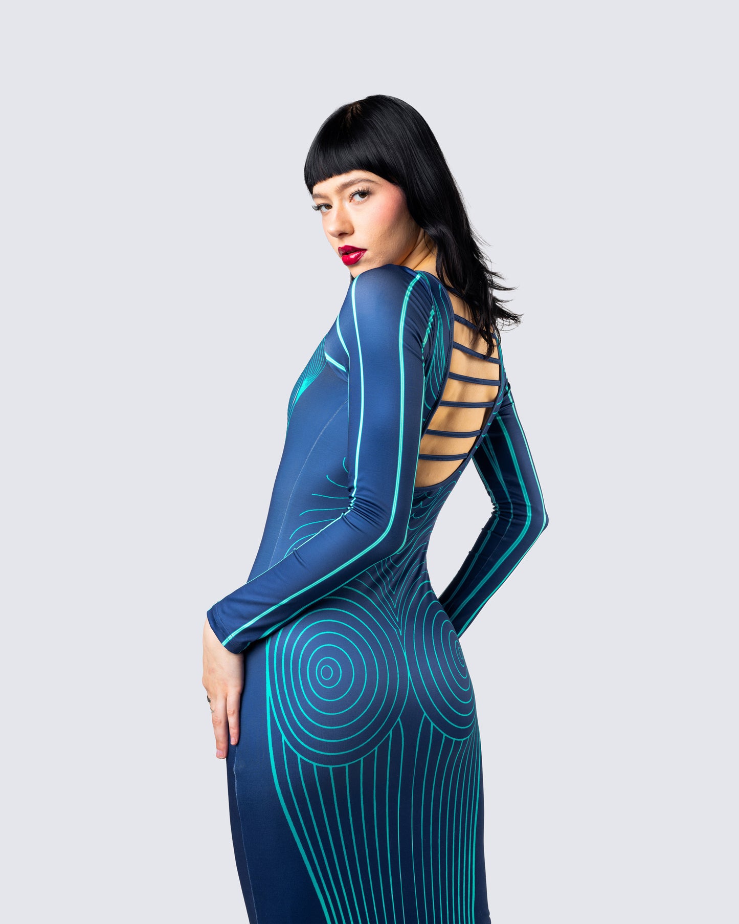 Larisa Body Print Knit Maxi Dress