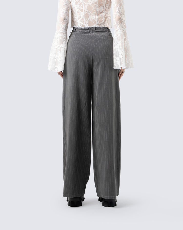 Claire Grey Striped Pant