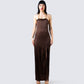 Claude Brown Satin Gown