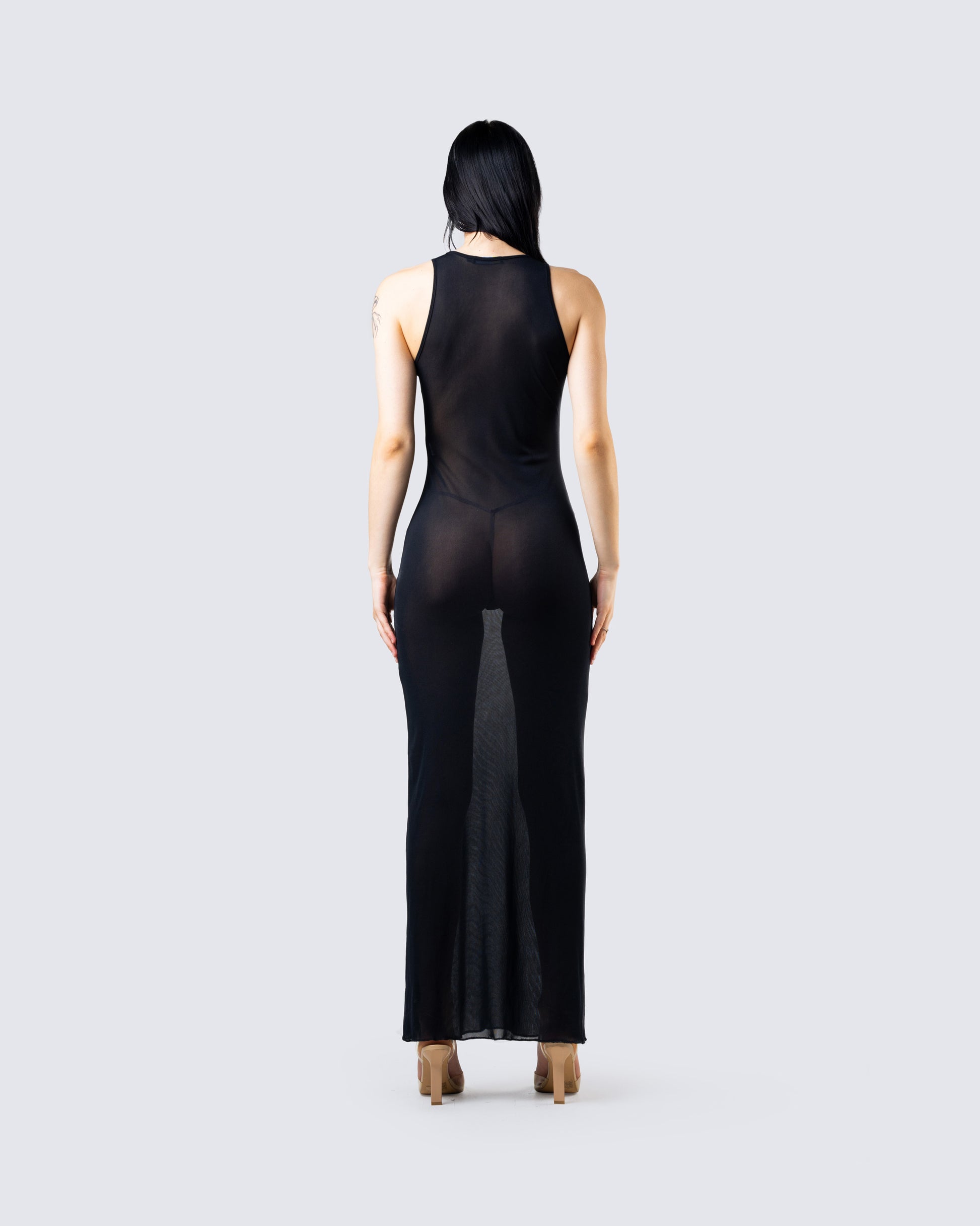 mesh black maxi dress Black Mesh Maxi Dress