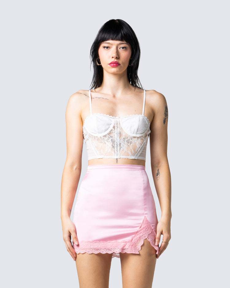 Callie White Corset Top