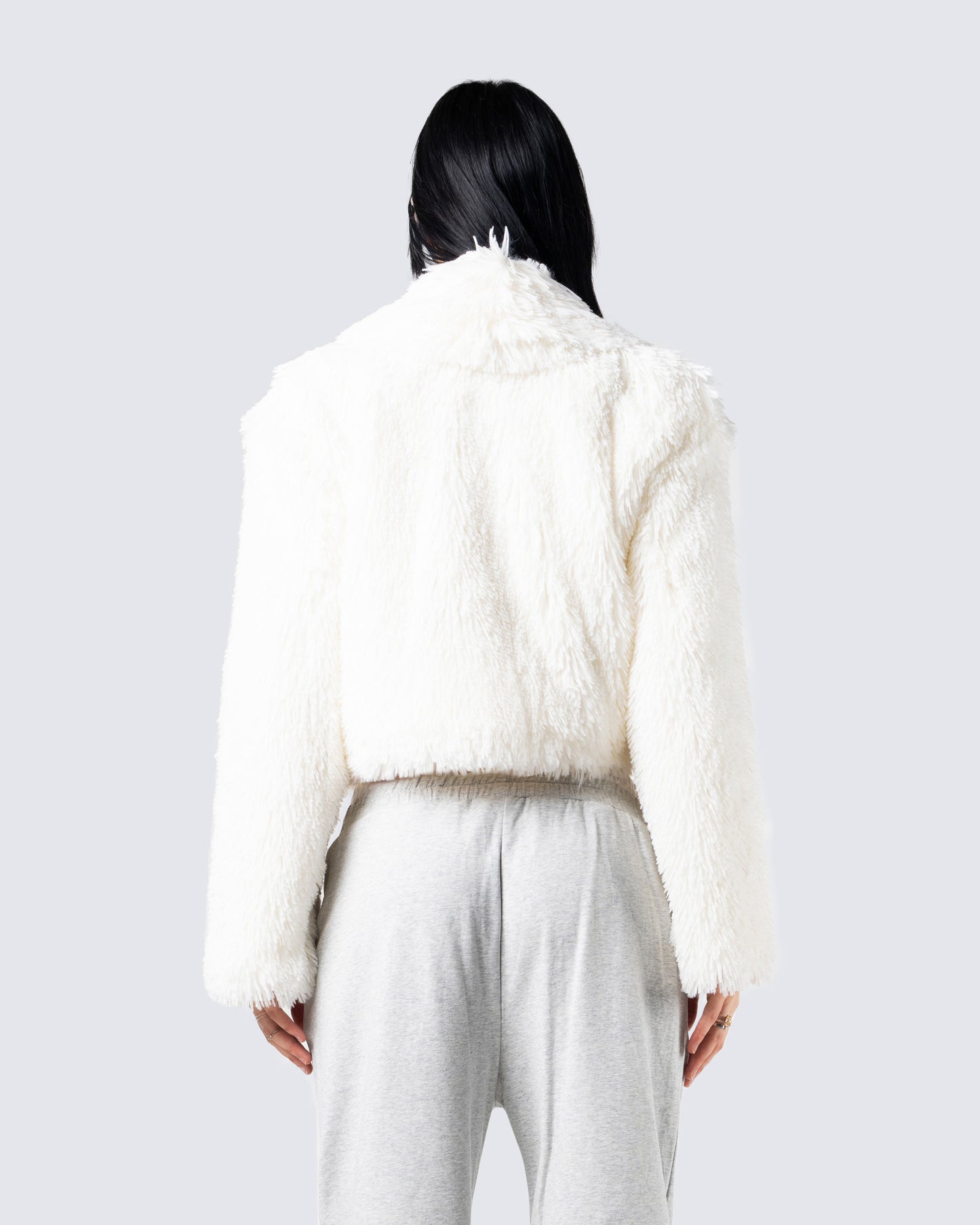 Estella Ivory Vegan Fur Coat