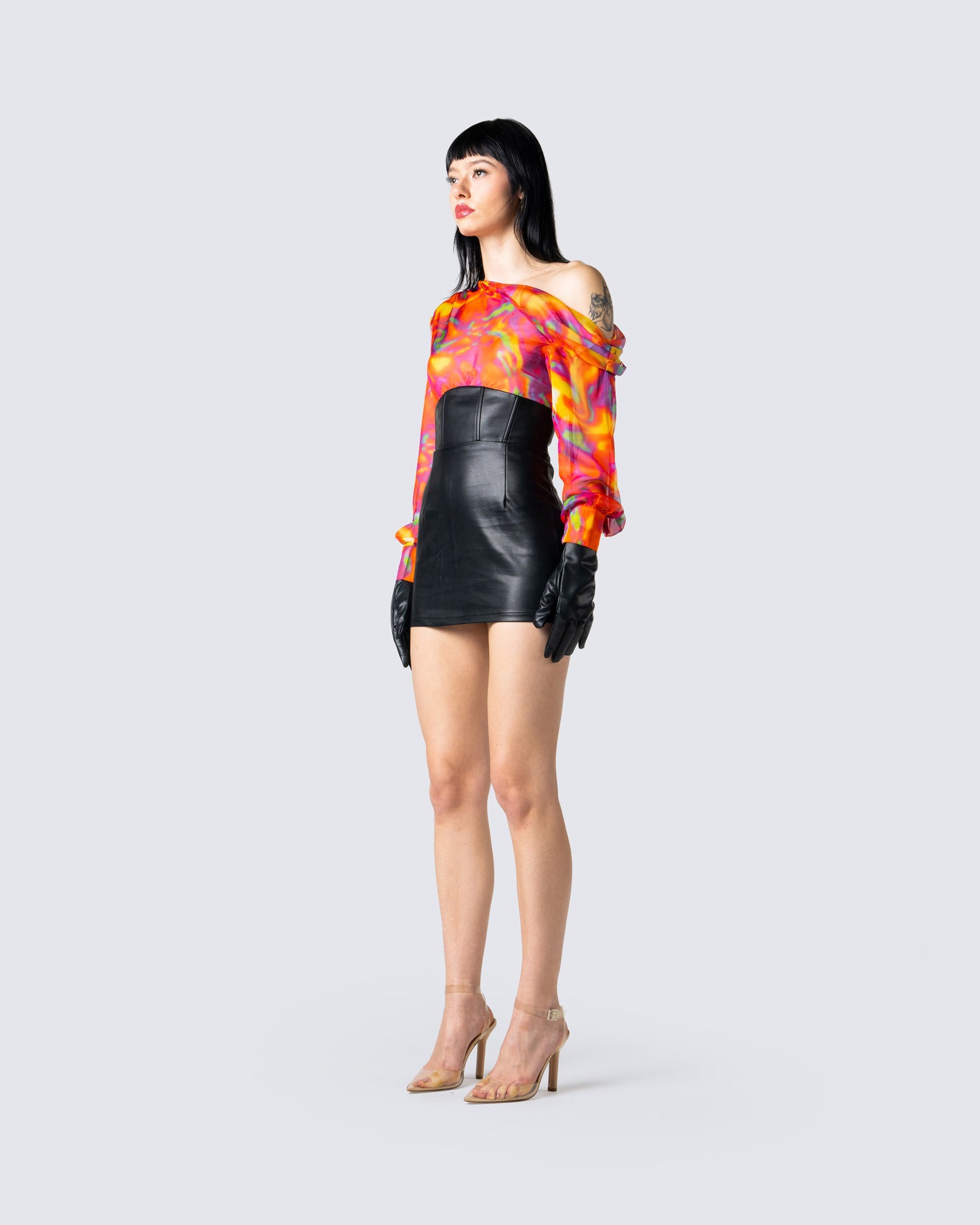 Monica Black Vegan Leather Skirt