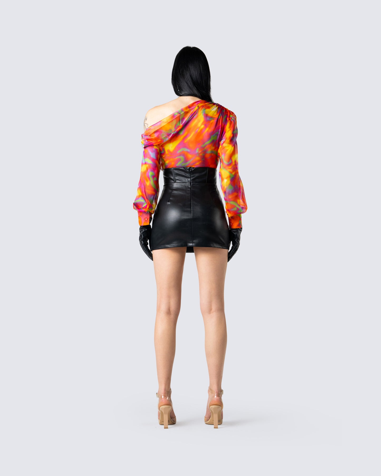 Monica Black Vegan Leather Skirt