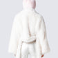 Hollis White Vegan Fur Coat