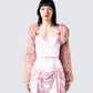 Edith Pink Vegan Fur Shrug Jacket