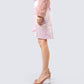 Edith Pink Satin High Low Skirt