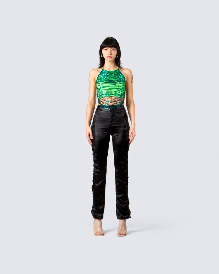 Evelyn Green Sequin Top