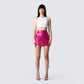 Naomi Metallic Shirred Mini Skirt