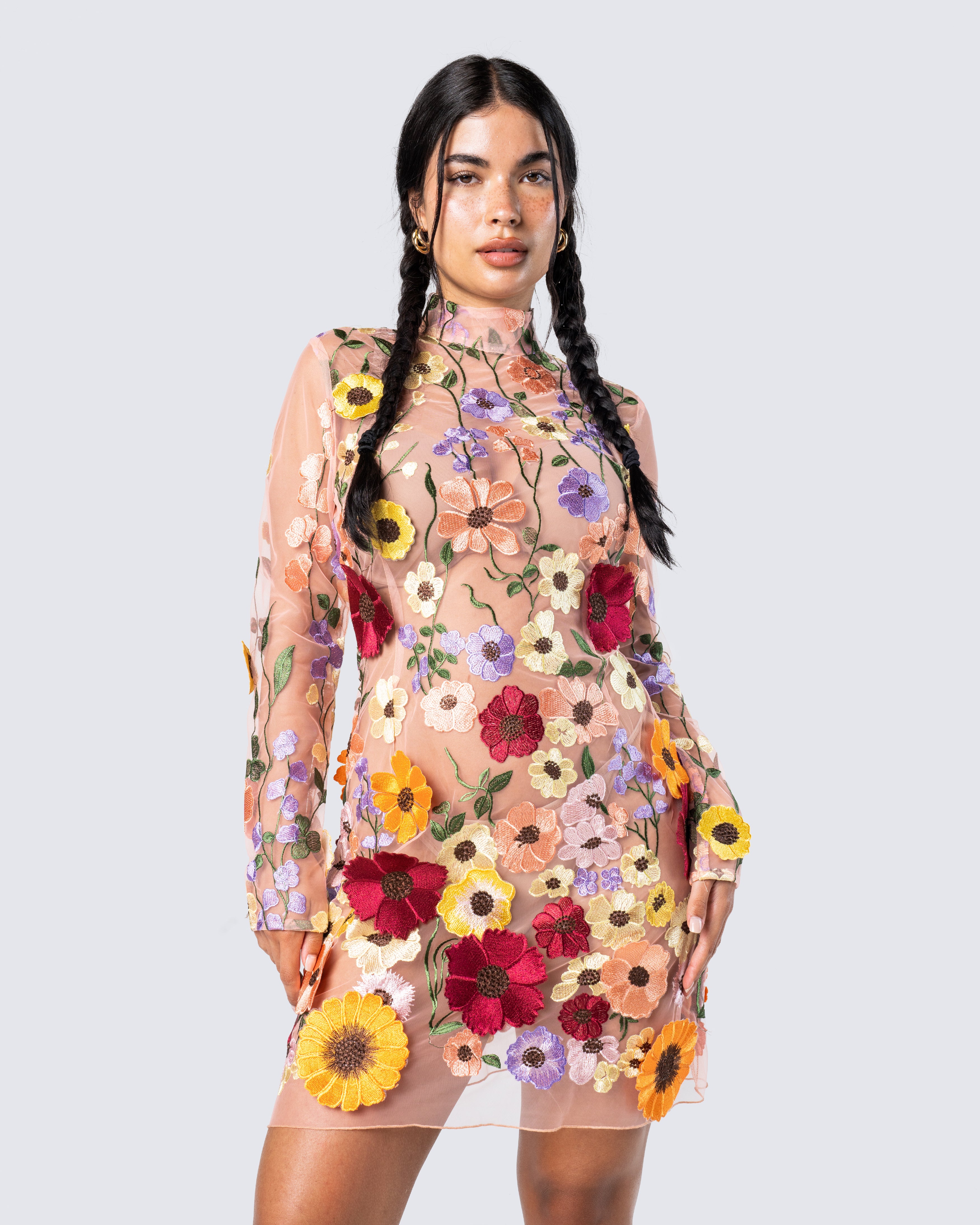 By johnny floral fruits cuffed mini dress best sale