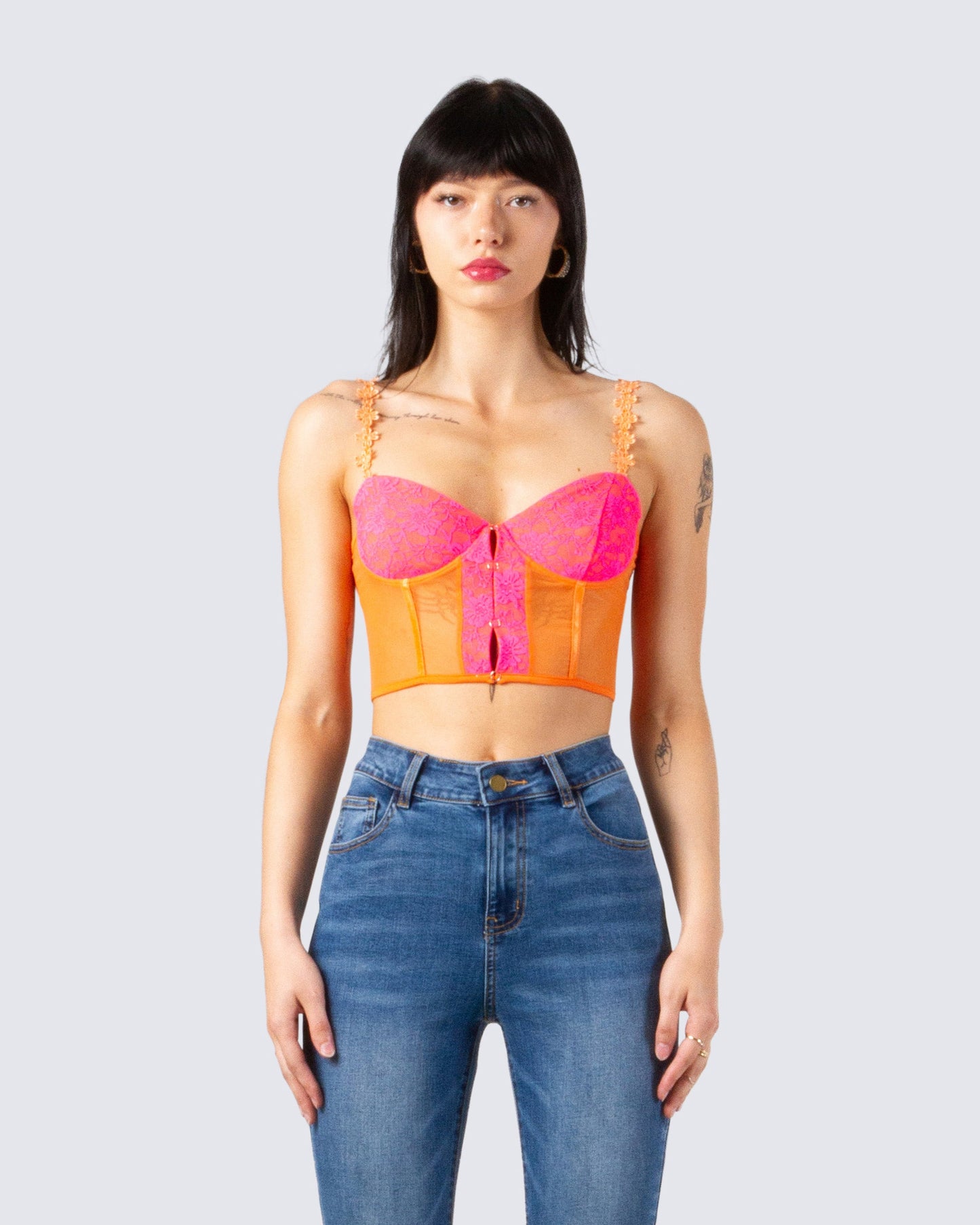 Bonnie Orange Corset Top