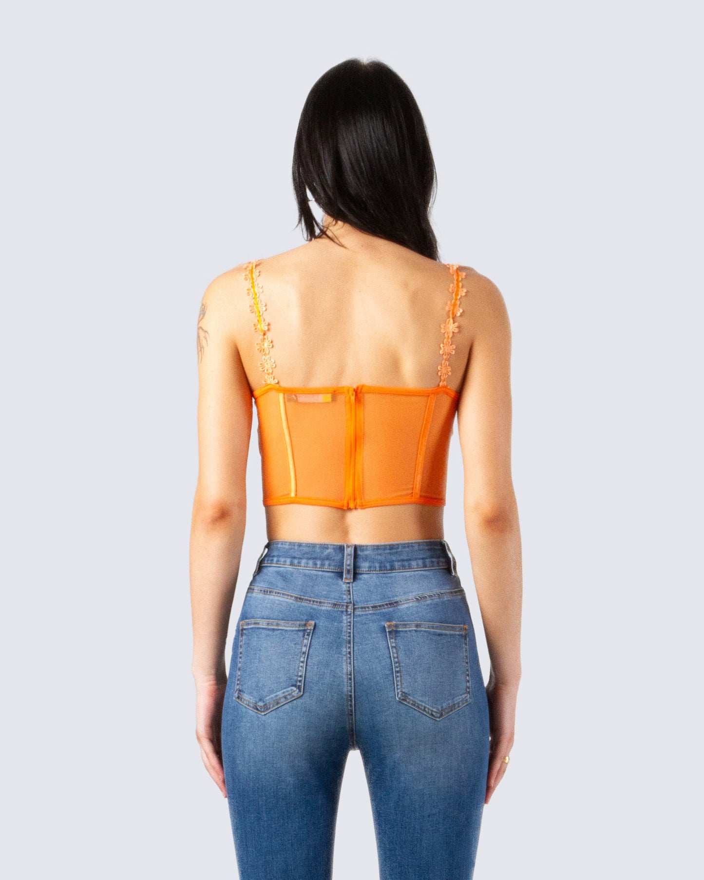 Bonnie Orange Corset Top