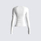 Kieran White Button Up Knit Top