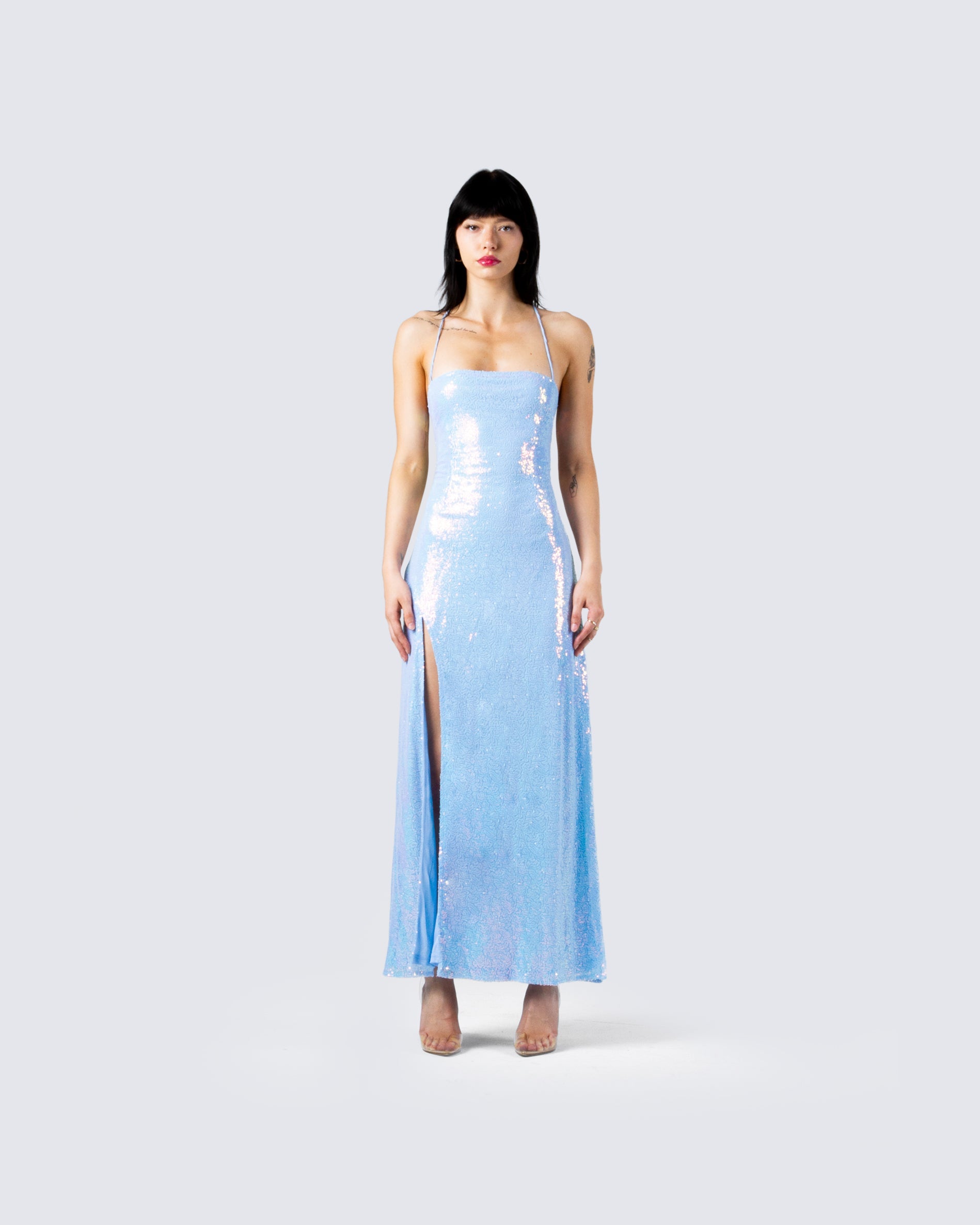 Iridescent maxi outlet dress