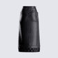 Leslie Black Vegan Leather Skirt
