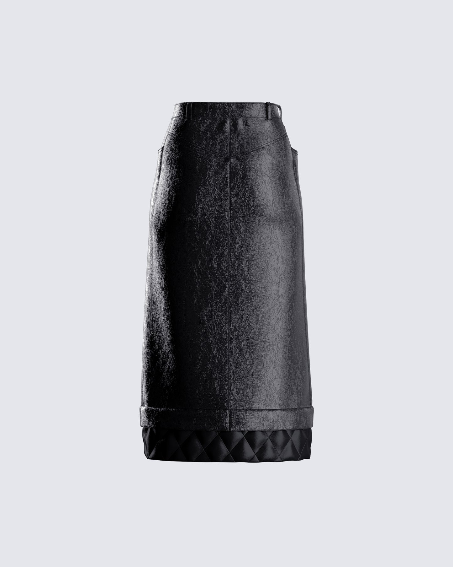 Leslie Black Vegan Leather Skirt