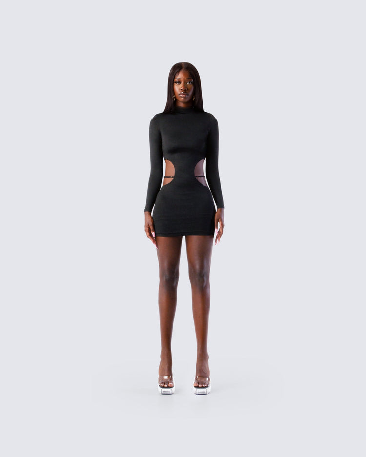 Mariah Black Mini Dress