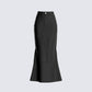 Martha Black Twill Maxi Skirt