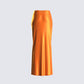 Odette Orange Satin Maxi Skirt