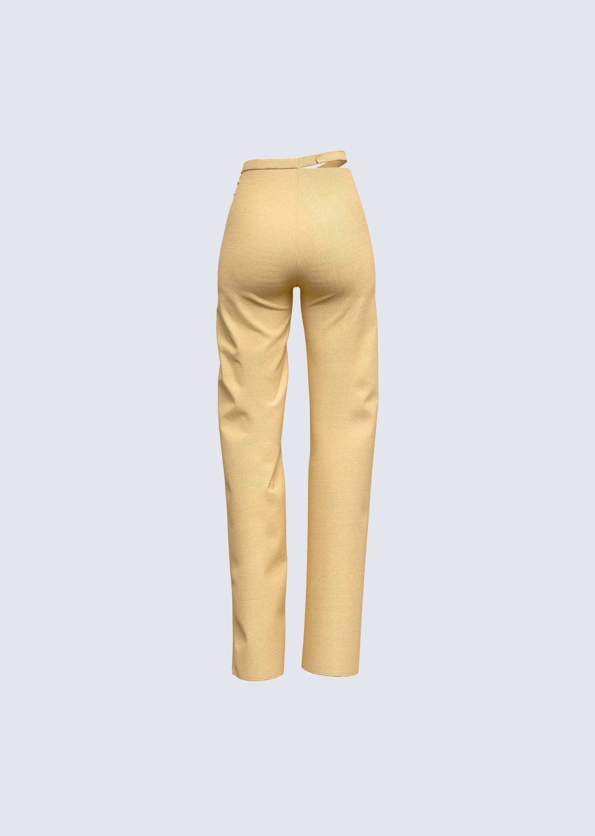 Yellow Straight Leg Pants