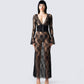 Lilith Black Lace Maxi Dress