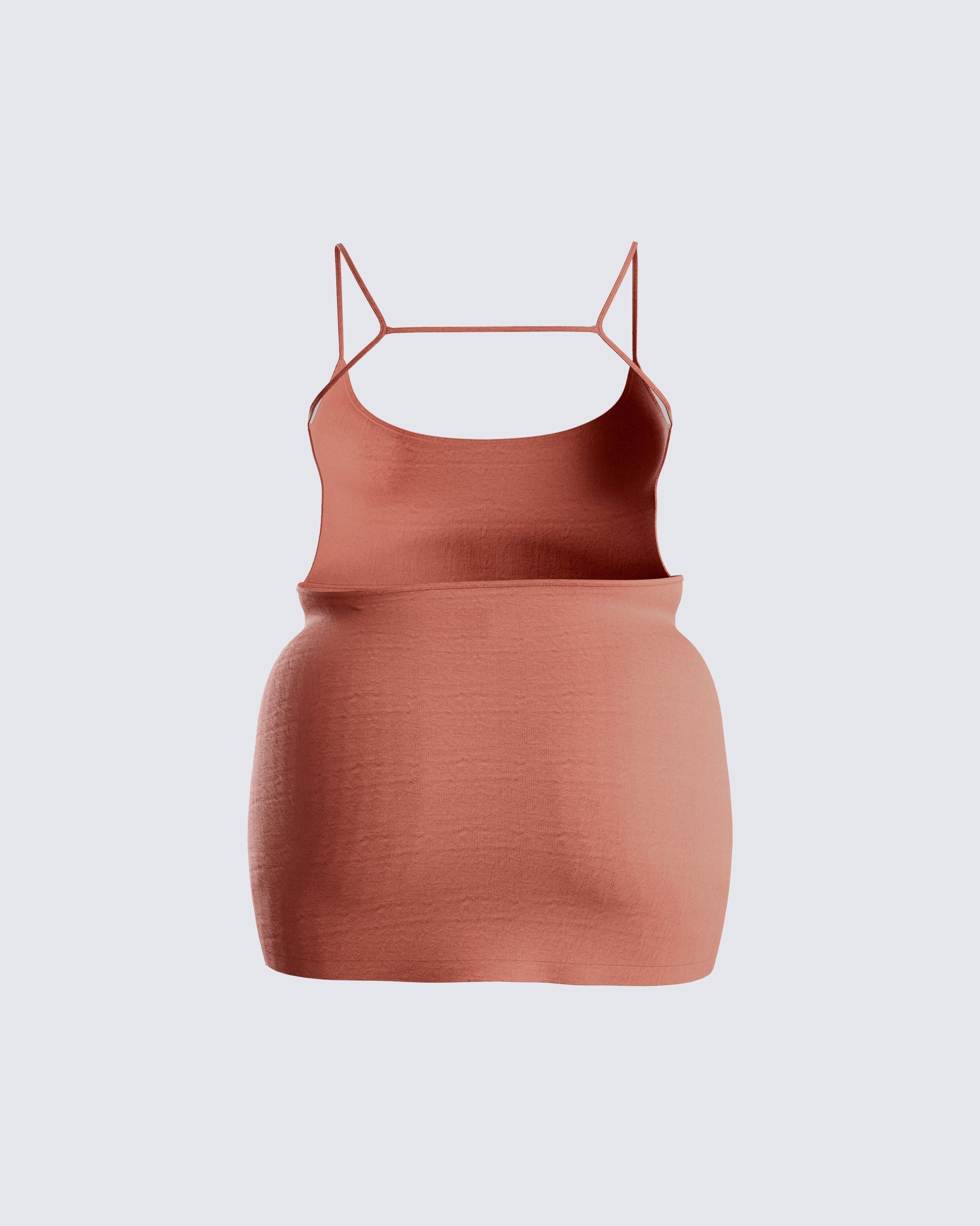 Brown Bodycon Mini Dress - Strappy Back Cotton Blend FINESSE Brown Bodycon Mini Dress - Strappy Back Cotton Blend FINESSE