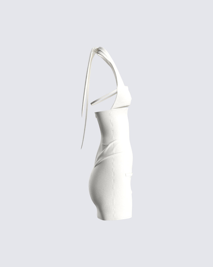 Elora Ivory Linen Dress