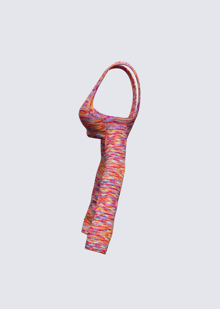 Cara Rainbow Knit Top & Sleeves
