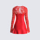 Willis Red Lace Mini Dress