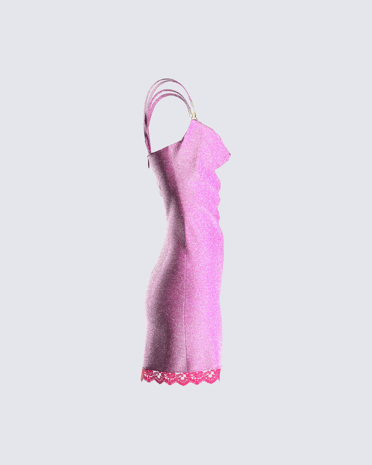 Trudy Pink Cowl Neck Mini Dress
