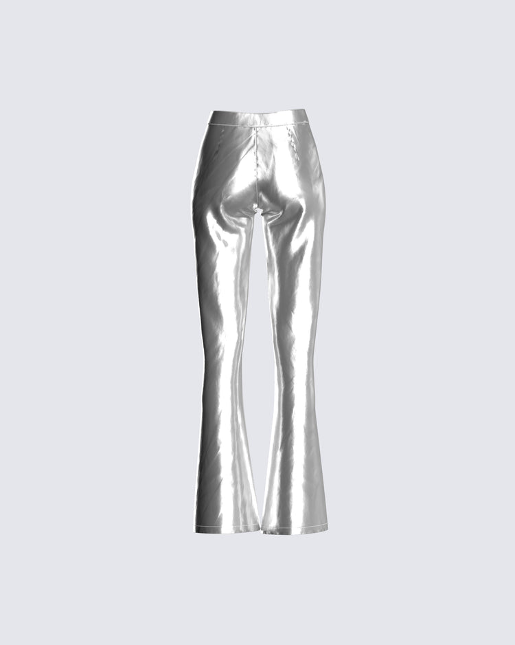 Mika Silver Flared Pant
