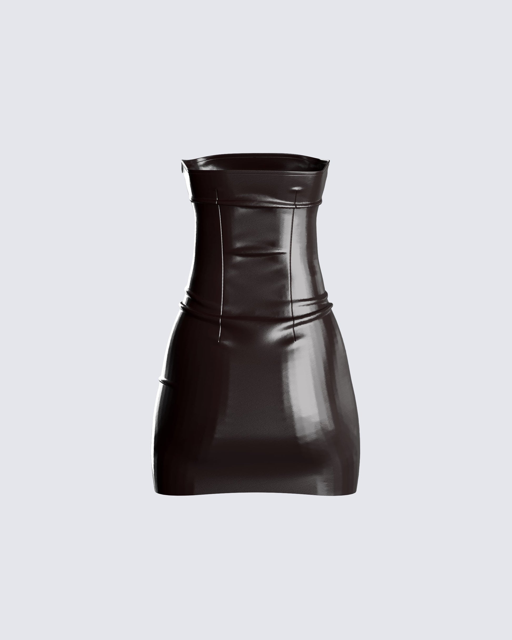 Brown Vegan Leather Mini Dress