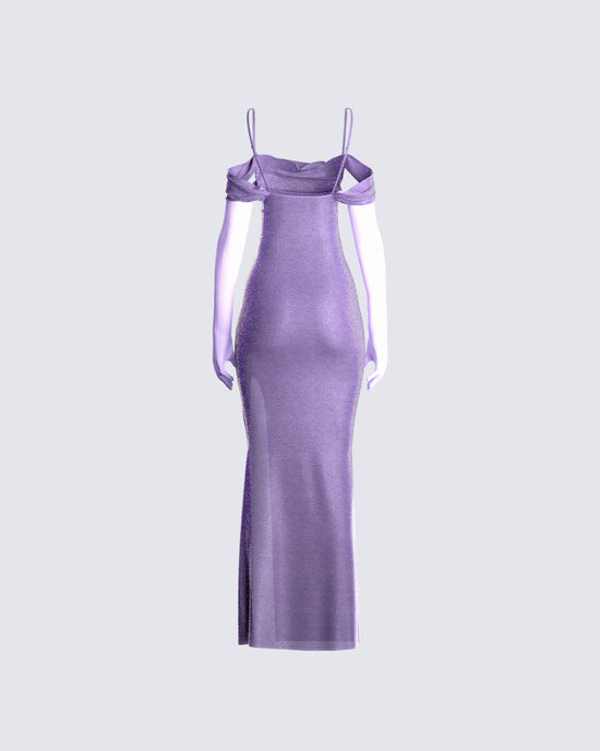 Tessa Purple Maxi Dress & Gloves – FINESSE